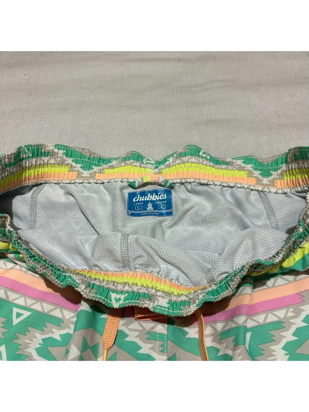 Chubbies Swim Green Men Large Multicolor Aztec 4
